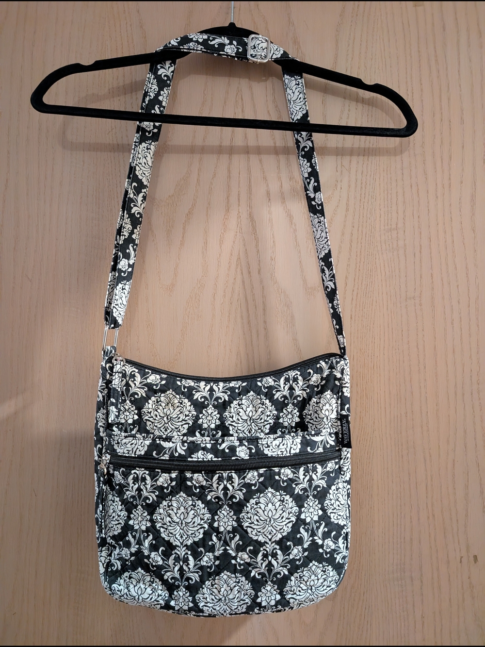 Waverly Inspirations Black & White Damask Crossbody Bag - Picture 4 of 6